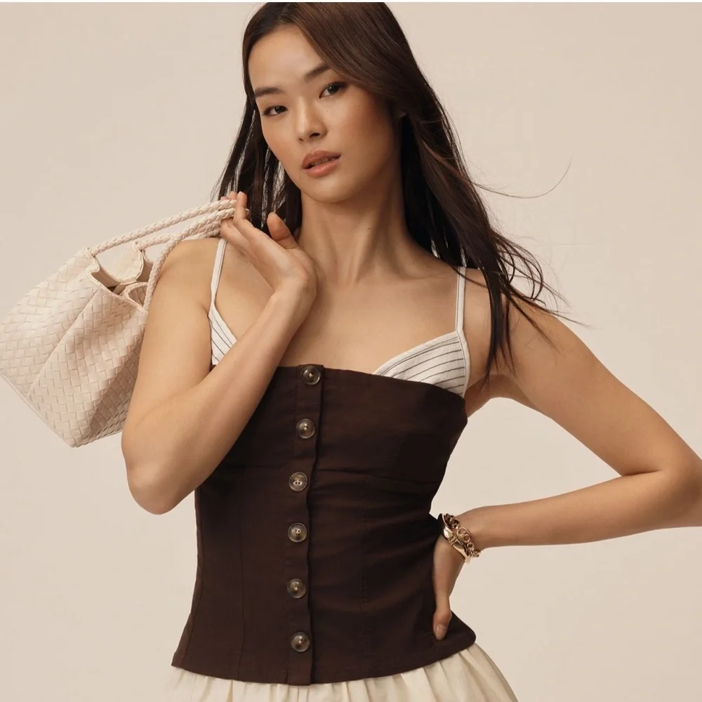 Anthropologie Trapunto Peekaboo Top